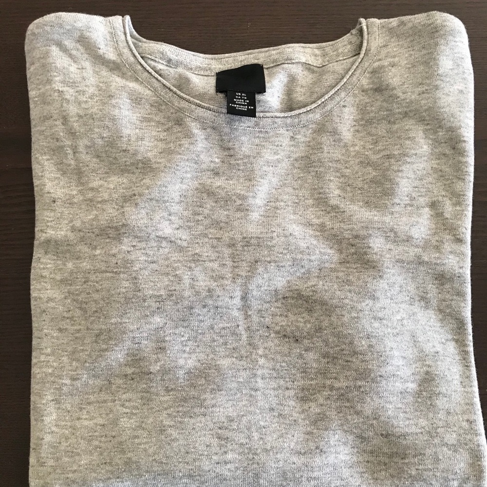 H&M Grey Wide Neck stitched Sweater